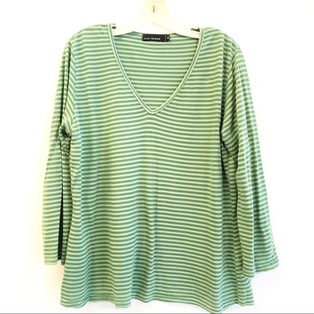 Cutloose Tencel/Cotton V-neck 3/4 slv Size Medium